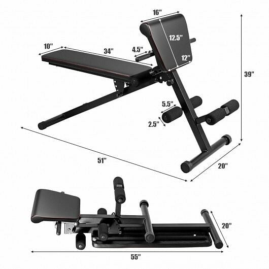 Multi-Functional Adjustable Full Body Exercise Weight Bench-3