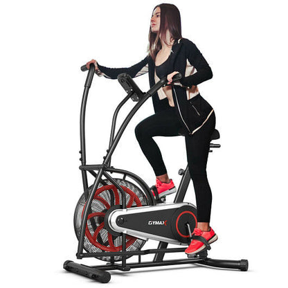 Upright Air Bike with Unlimited Resistance-Black-4