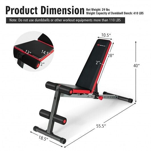 Multi-function Weight Bench with Adjustable Backrest-4