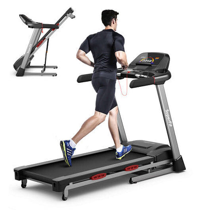 4.75 HP Folding Treadmill with Auto Incline and 20 Preset Programs-Black-0