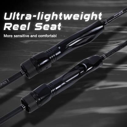 2.2M Fast Action Spinning Rod Light Carbon Lure Rod Black-3