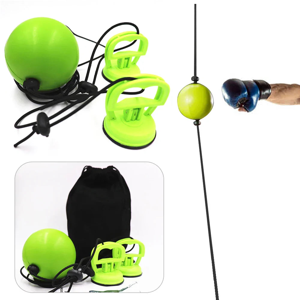 Adjustable Suction Cup Boxing Reflex Ball Speed Training Green-1