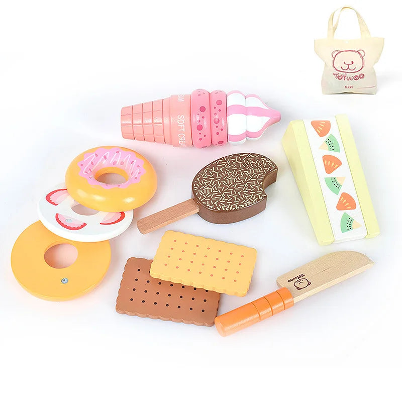 Wooden Pretend Play Food for Children Multivariant-16