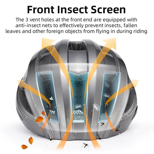 Bicycle Helmet with USB Rechargeable Rear Light Titanium-1