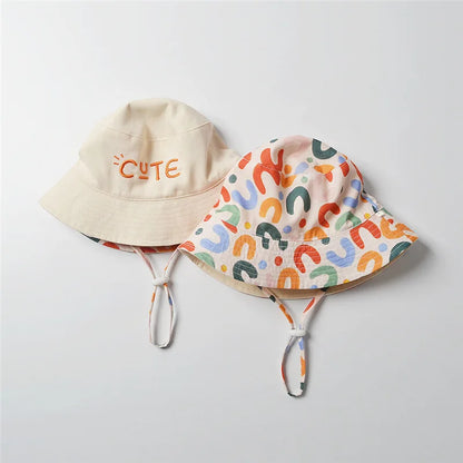Embroidered Double Sided Baby Bucket Hat for Children-1