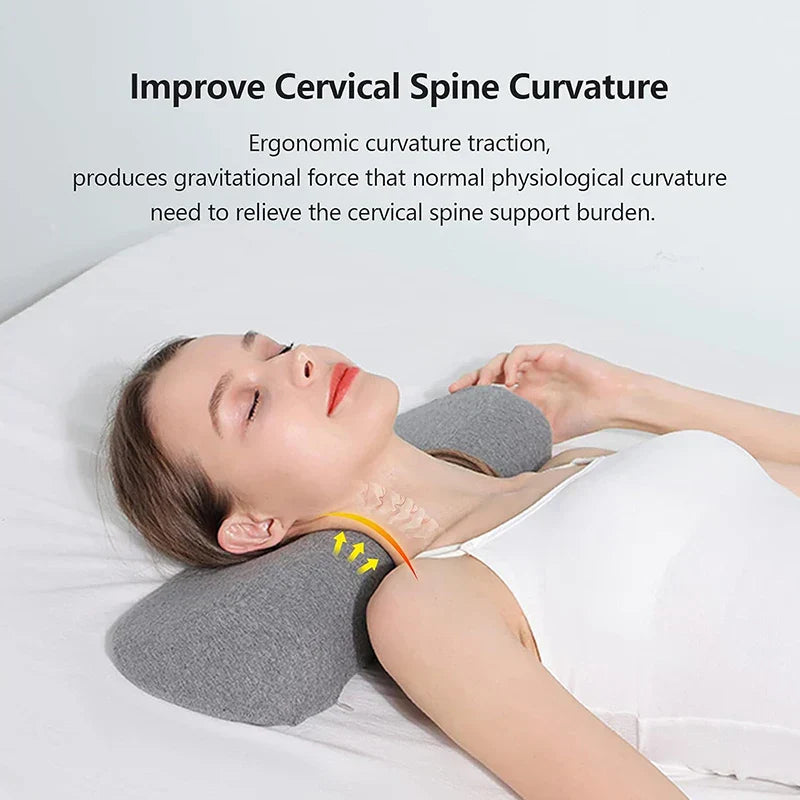 Memory Foam Cervical Pillow Orthopedic Contour Support Grey-3
