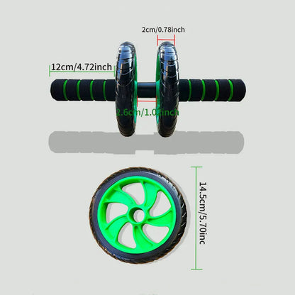 Double-Wheeled Ab Roller Non-Slip Muscle Trainer Green-2