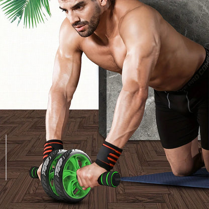 Double-Wheeled Ab Roller Non-Slip Muscle Trainer Green-1