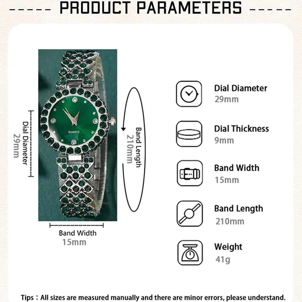 Women's Luxury Watch Jewelry Set with Heart Accents-4