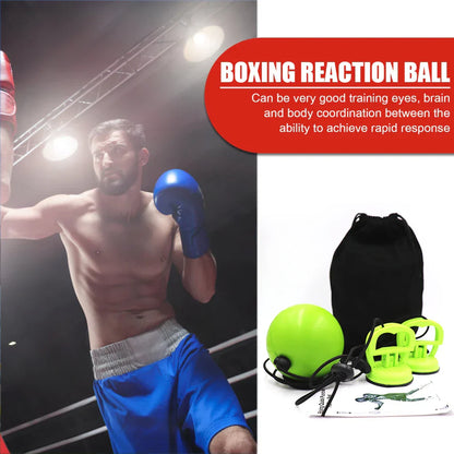 Adjustable Suction Cup Boxing Reflex Ball Speed Training Green-4