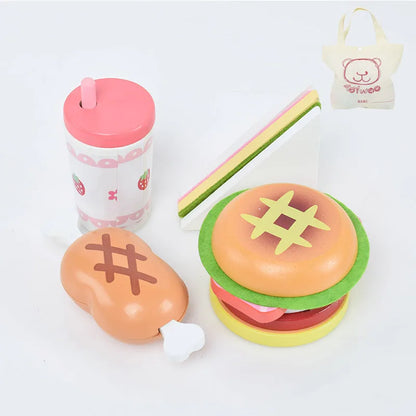 Wooden Pretend Play Food for Children Multivariant-6