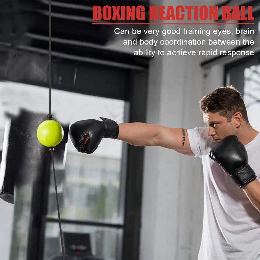 Adjustable Suction Cup Boxing Reflex Ball Speed Training Green-2