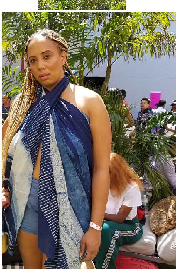 Serenity Indigo handprinted scarf-2