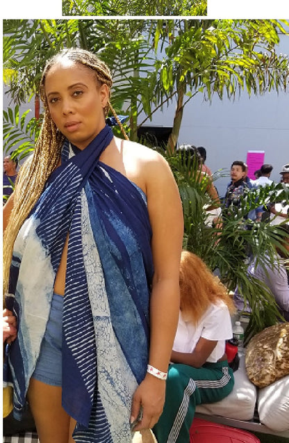 Serenity Indigo handprinted scarf-2