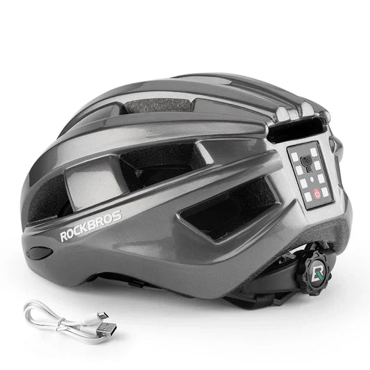 Bicycle Helmet with USB Rechargeable Rear Light Titanium-0