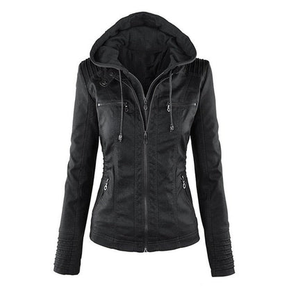 Shenandoah Womens Real Leather Hooded Jacket-2