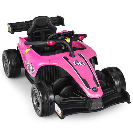 12V Kids Ride on Electric Formula Racing Car with Remote Control-Pink-1