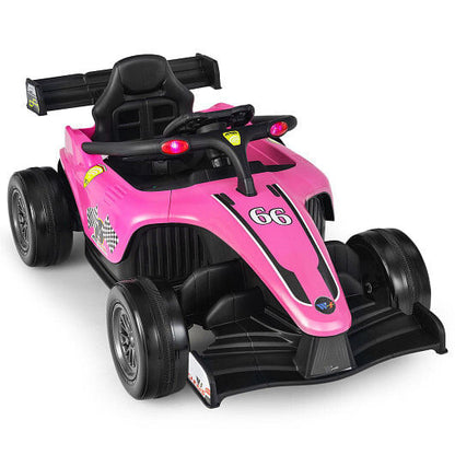 12V Kids Ride on Electric Formula Racing Car with Remote Control-Pink-1