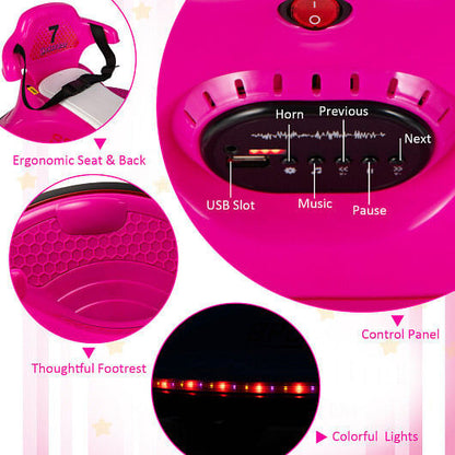 12V Kids Ride On Bumper Car with Remote Control Lights and Music-Blue-8