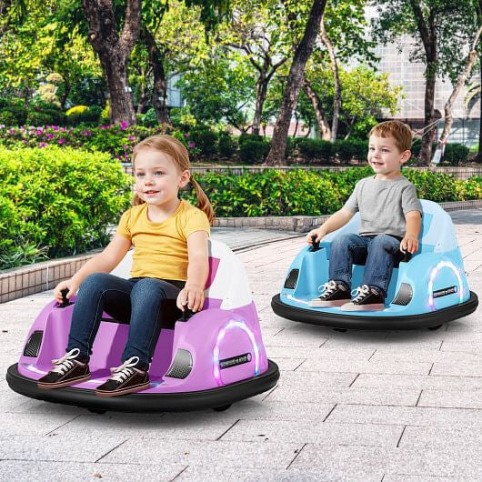 12V 360 Ride on Bumper Car for Toddlers with Remote Control-Light Blue-5