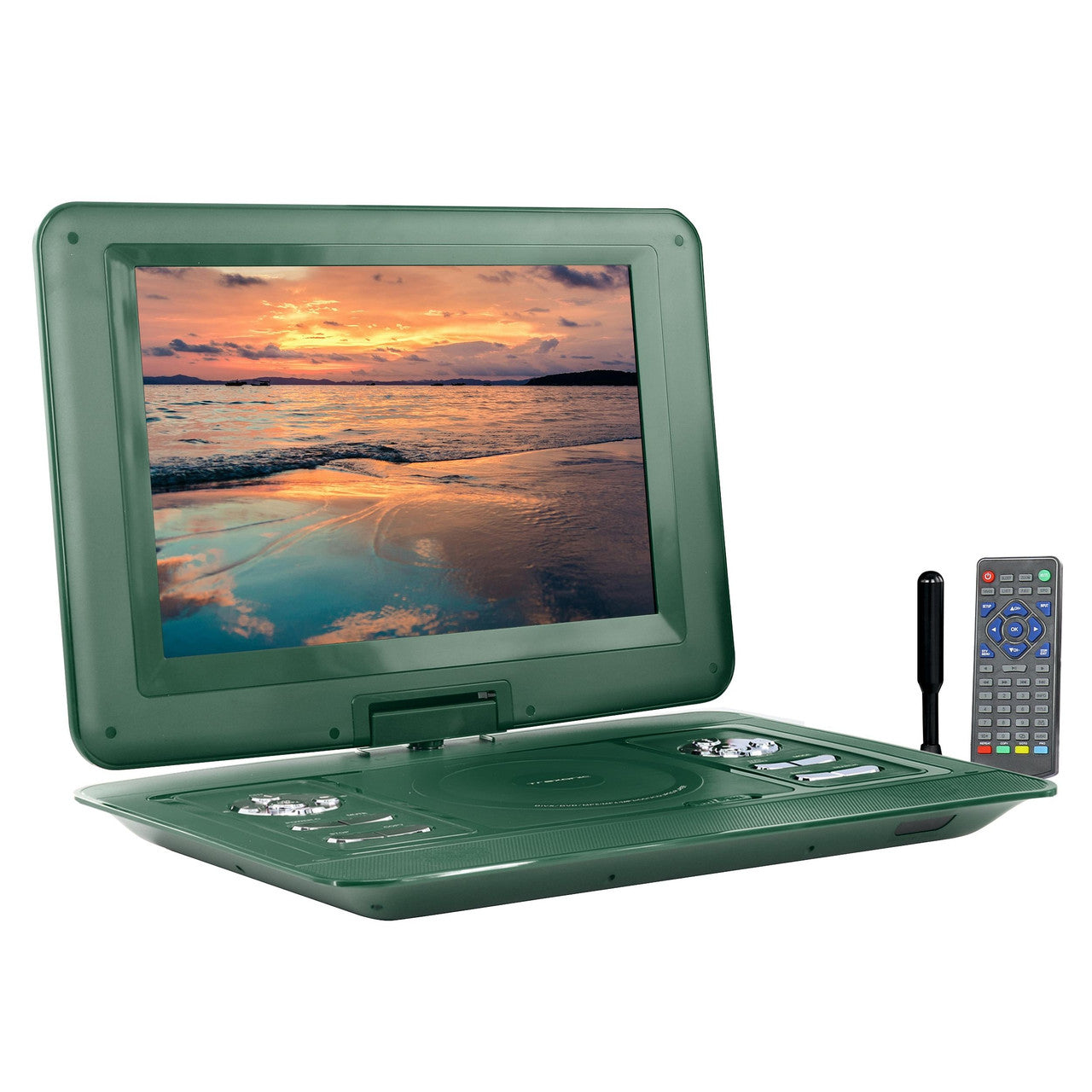Trexonic 15.4 Inch Portable TV+ DVD Player with Swivel TFT-LCD Screen and US D970-TR-D154GRN-RB-0
