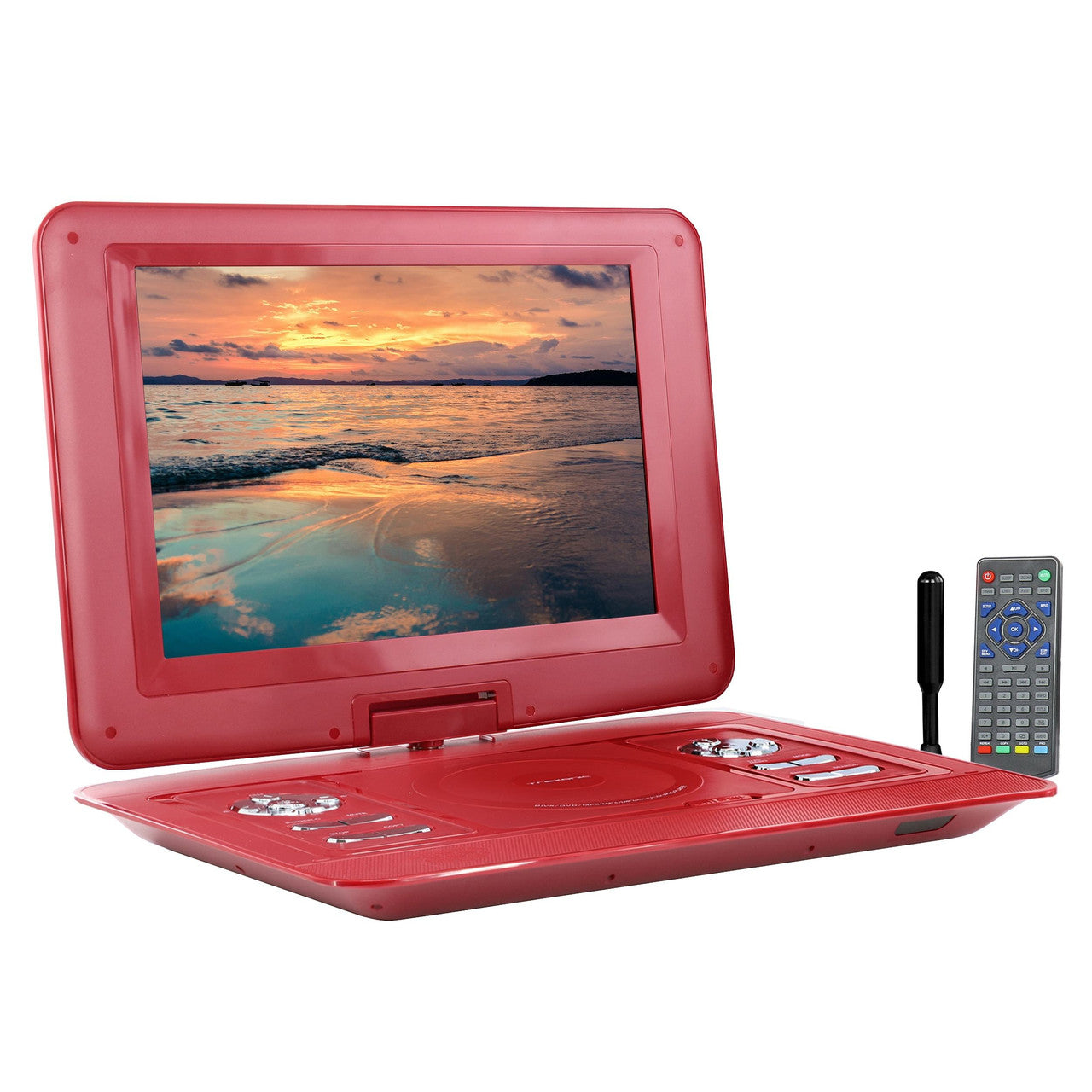 Trexonic 15.4 Inch Portable TV+ DVD Player with Swivel TFT-LCD Screen and US D970-TR-D154RED-RB-0