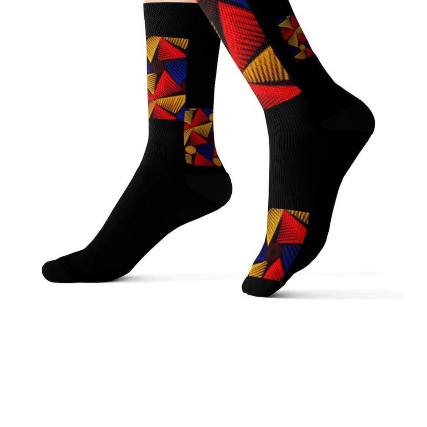 UNISEX MULTI COLOR ON BLACK Sublimation Socks by SobG Designs