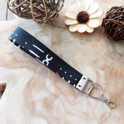African Print and Leather Key Fob | Wristlet | Key Holder-0