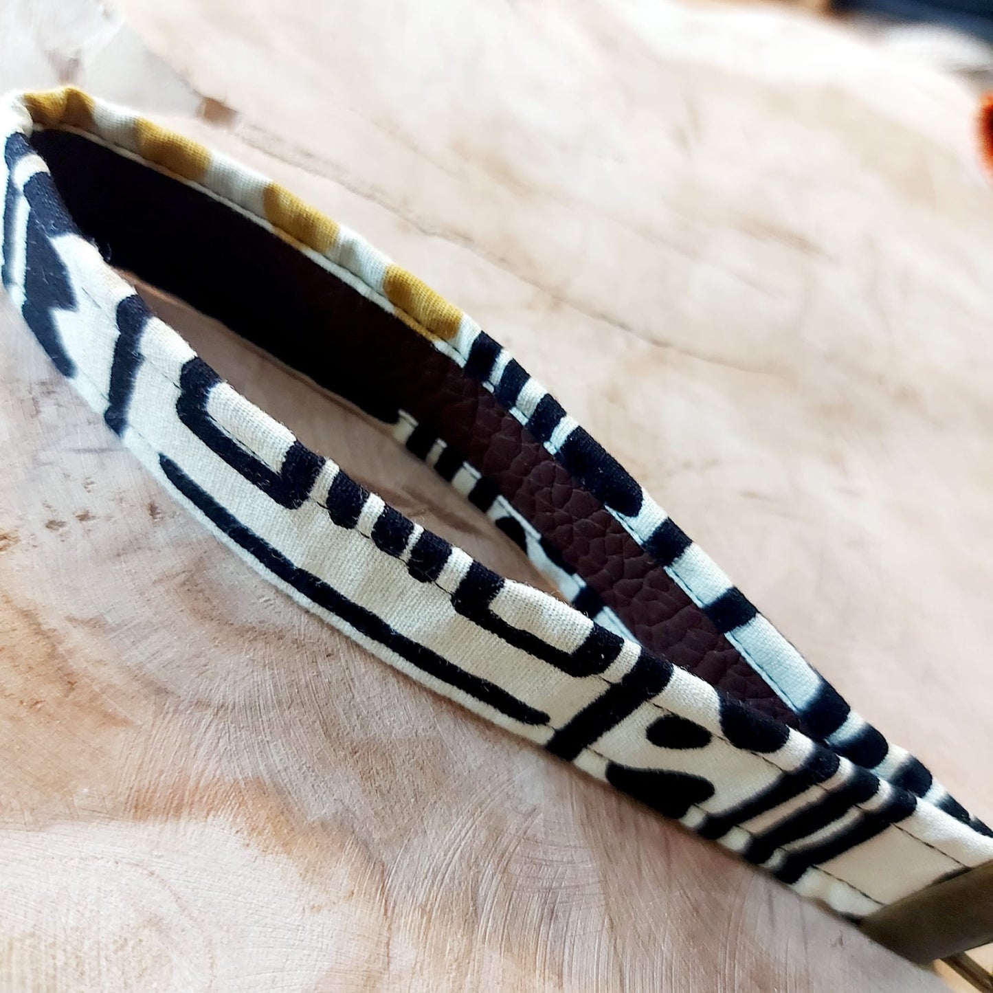 African Print and Leather Key Fob | Wristlet | Key Holder-3