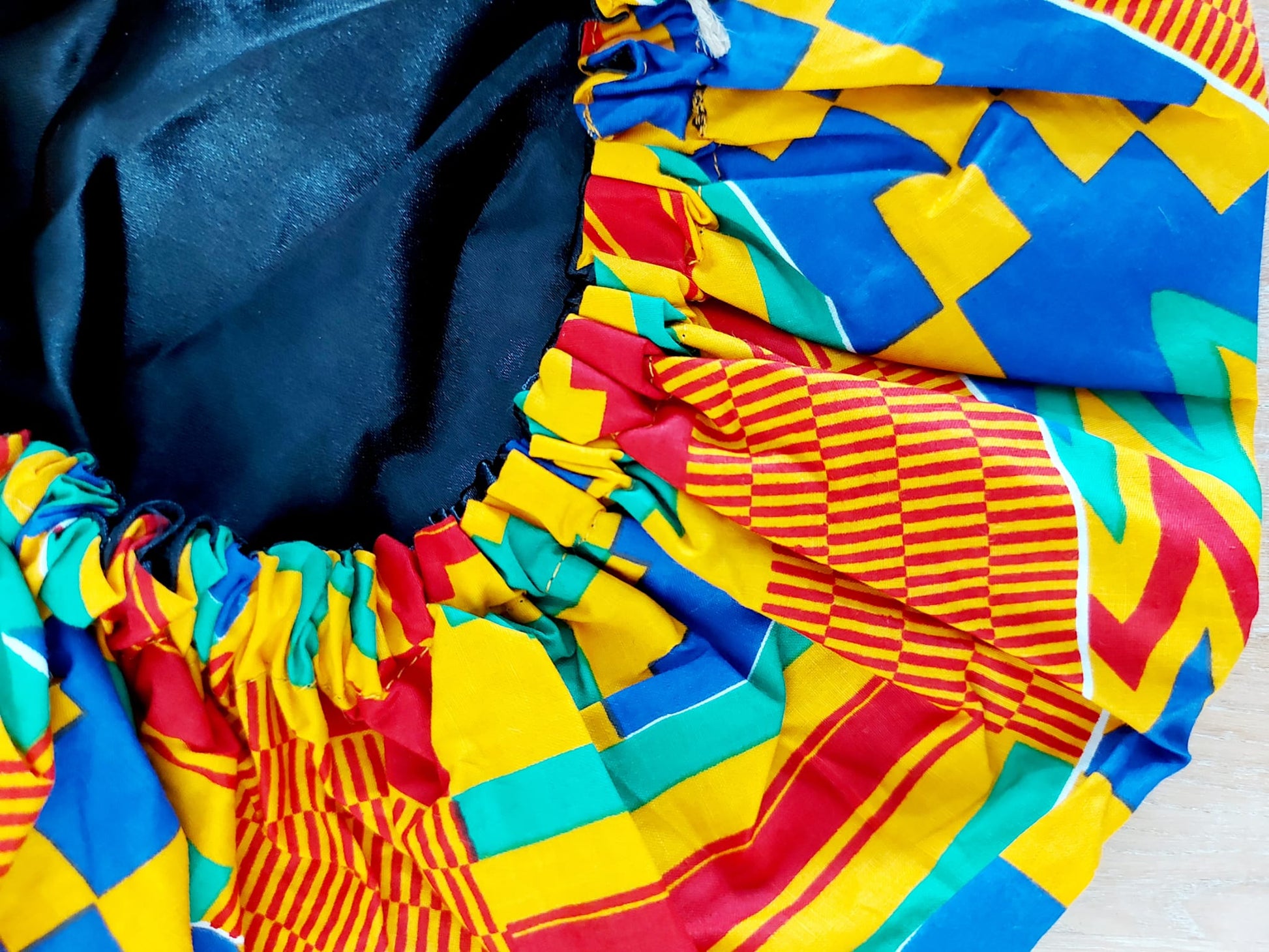 Large African "Mudcloth" Print Women Satin Lined Sleep Bonnet Cap | Sleeping Cap-2