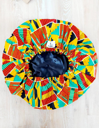 Large African "Ankara" Print Women Satin Lined Sleep Bonnet Cap | Sleeping Cap-1