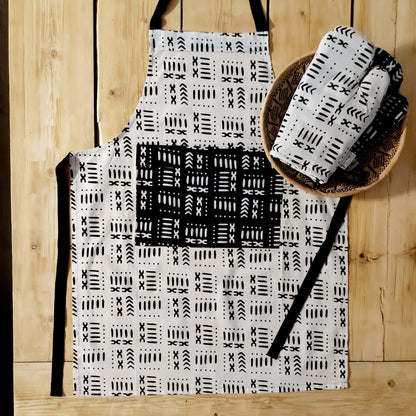 Handmade Apron and Oven Gloves Set | Made from 100% African Print Cotton | African Print Apron-0