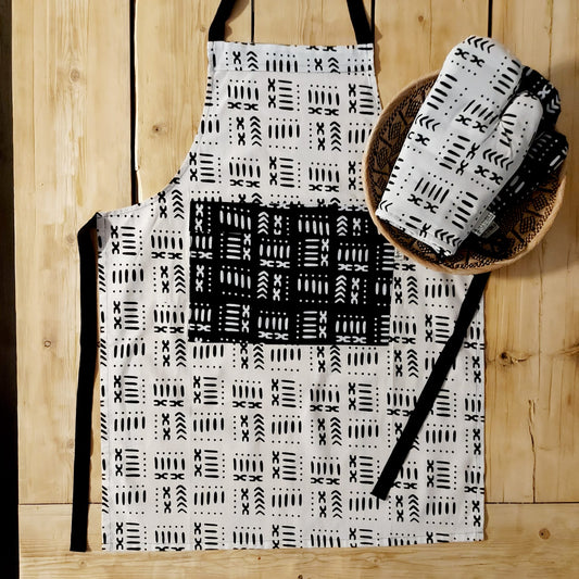 Handmade Apron and Oven Gloves Set | Made from 100% African Print Cotton | African Print Apron-0