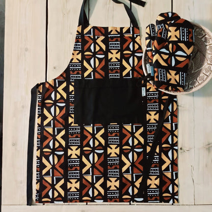 Handmade Apron and Oven Gloves Set | Made from 100% African Print Cotton | African Print Apron-4