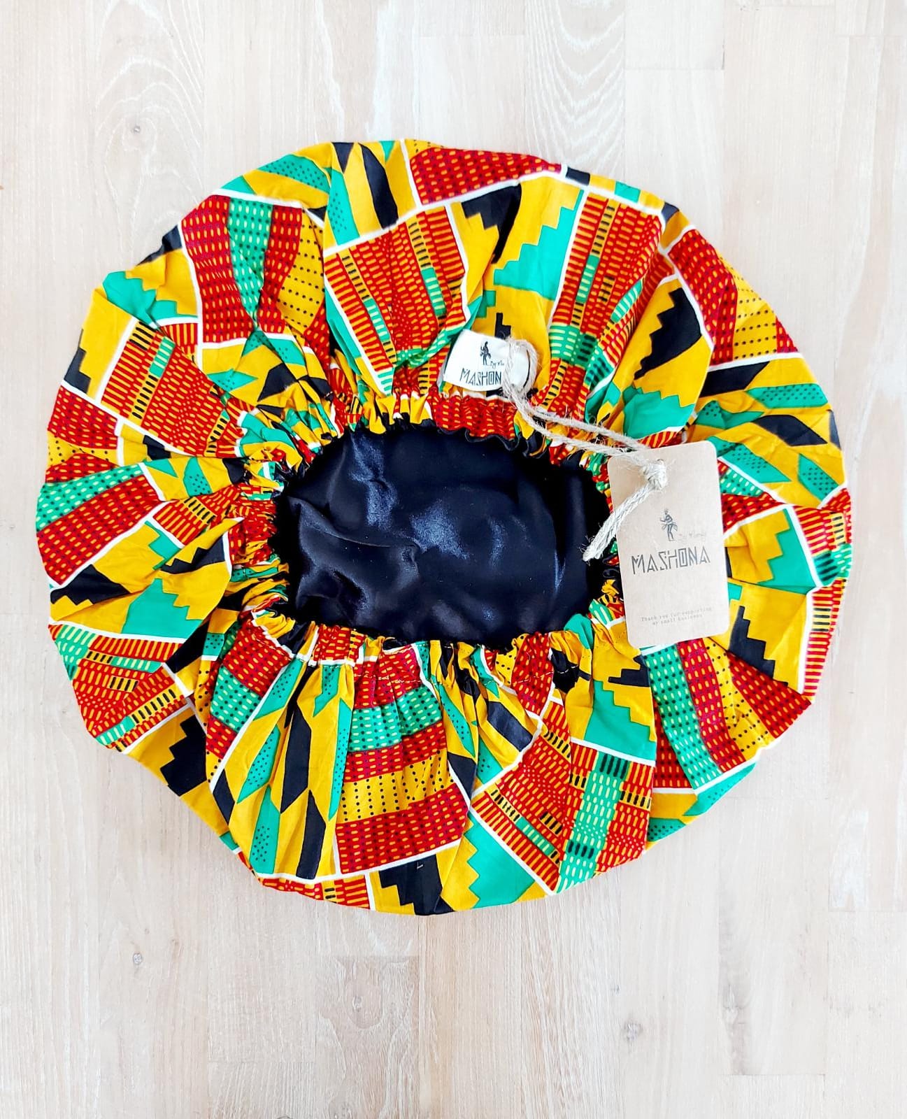 Large African "Ankara" Print Women Satin Lined Sleep Bonnet Cap | Sleeping Cap-2