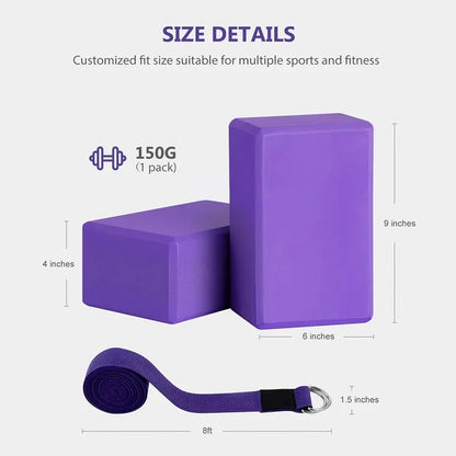 Yoga Block and Strap Set Soft Non-Slip Foam-4