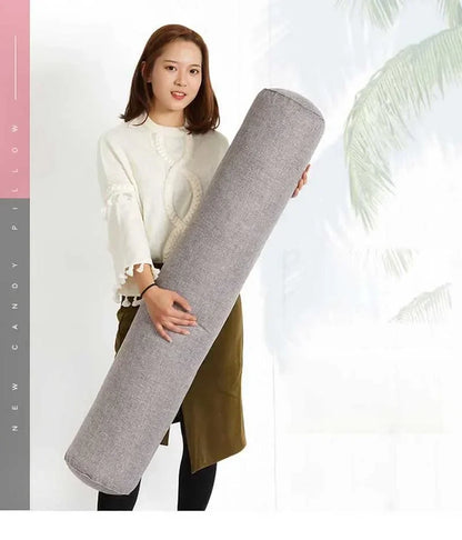 Removable Memory Foam Neck Roll Yoga Pillow (Grey)-1