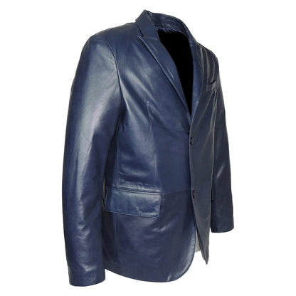 York Mens 2 Button Lambskin Leather Blazer-2