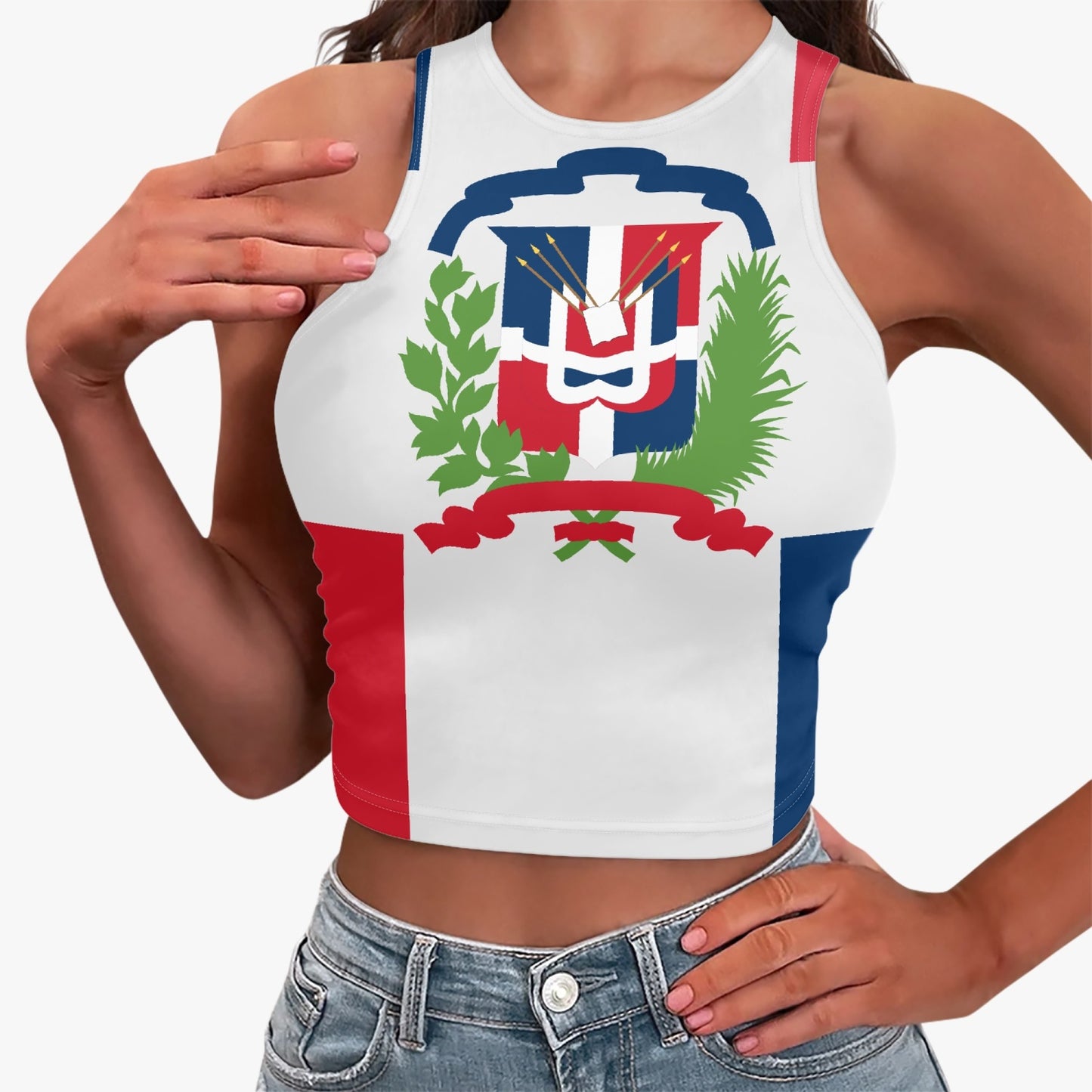 807 DOMINICAN REPUBLIC Racer Crop Top by SobG Designs