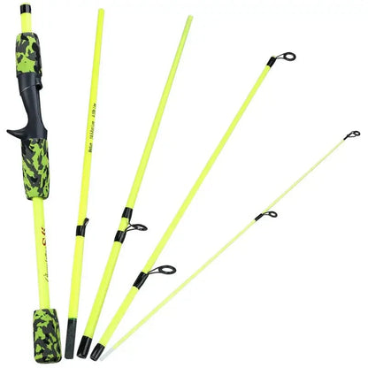 Ultralight 5-Section Travel Fishing Rod with Comfortable EVA Handle - Yellow-0