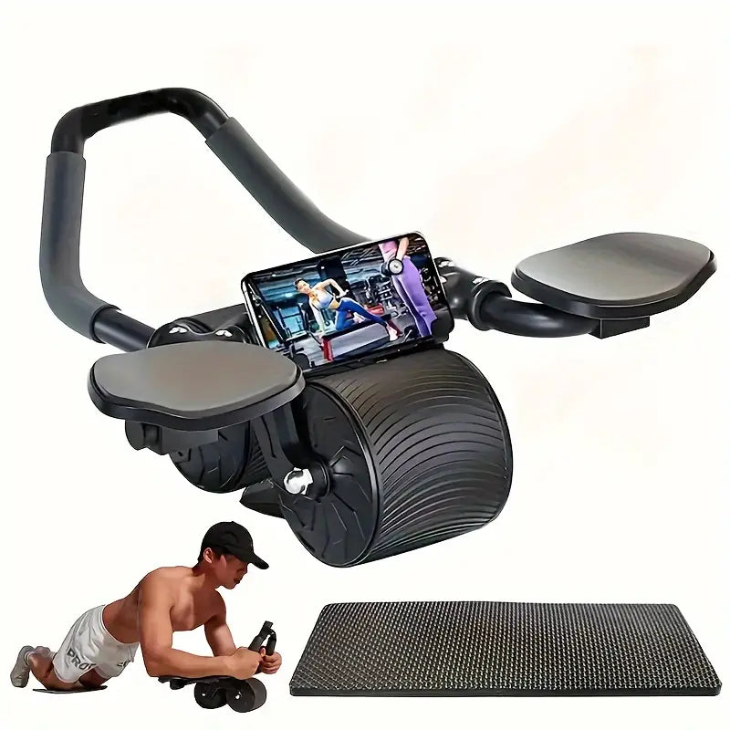 Automatic Rebound Abdominal Wheel with Elbow Pad-0