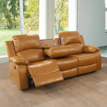 Alpine Living Room Recliner Set Include Love Seat, Sofa, 2-Piece,Ginger-2