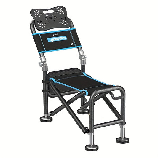 Portable Fishing Chair Adjustable Foldable Black Iron-0
