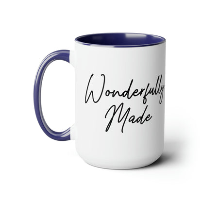 Ceramic Coffee Mug 15oz - Wonderfully Made Black Illustration-2