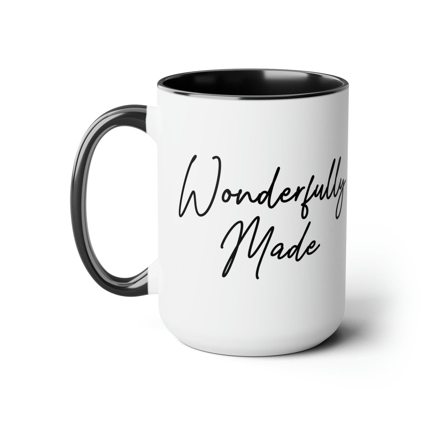 Ceramic Coffee Mug 15oz - Wonderfully Made Black Illustration-0