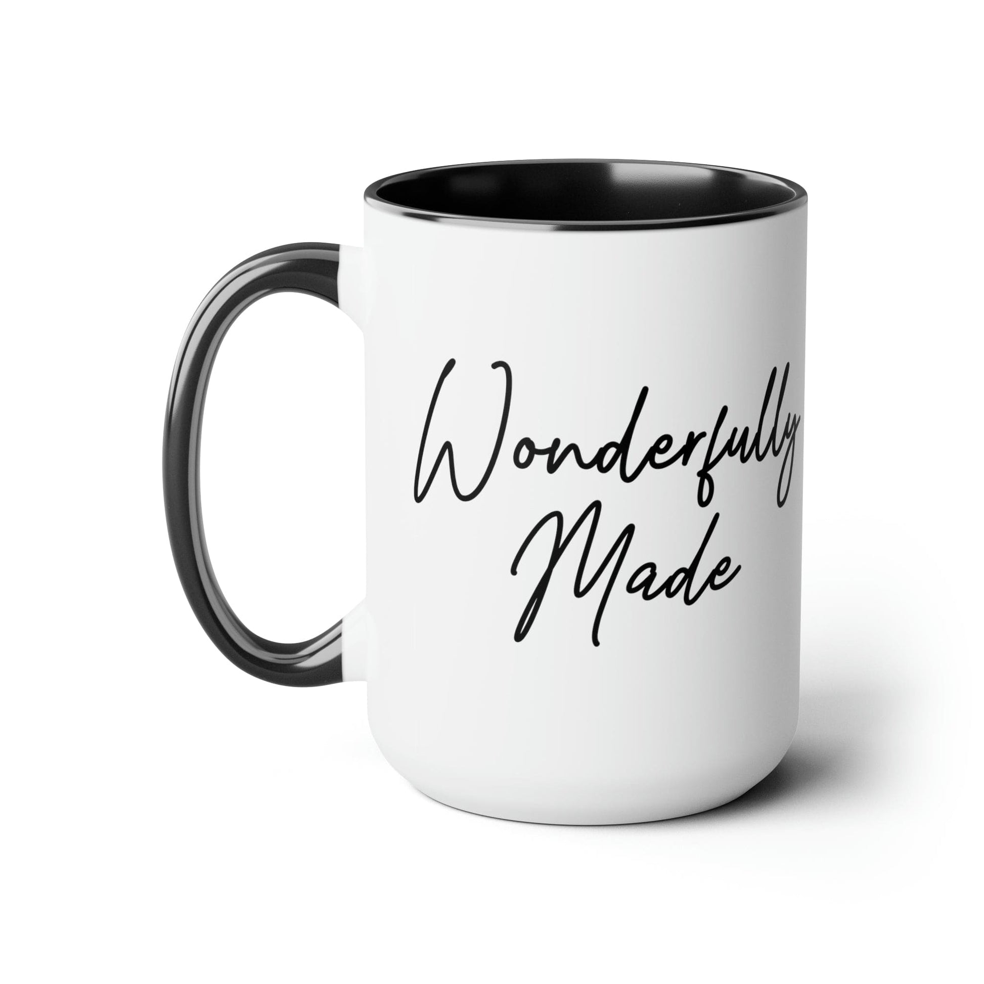 Ceramic Coffee Mug 15oz - Wonderfully Made Black Illustration-0