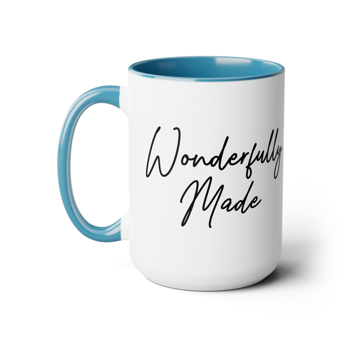 Ceramic Coffee Mug 15oz - Wonderfully Made Black Illustration-1