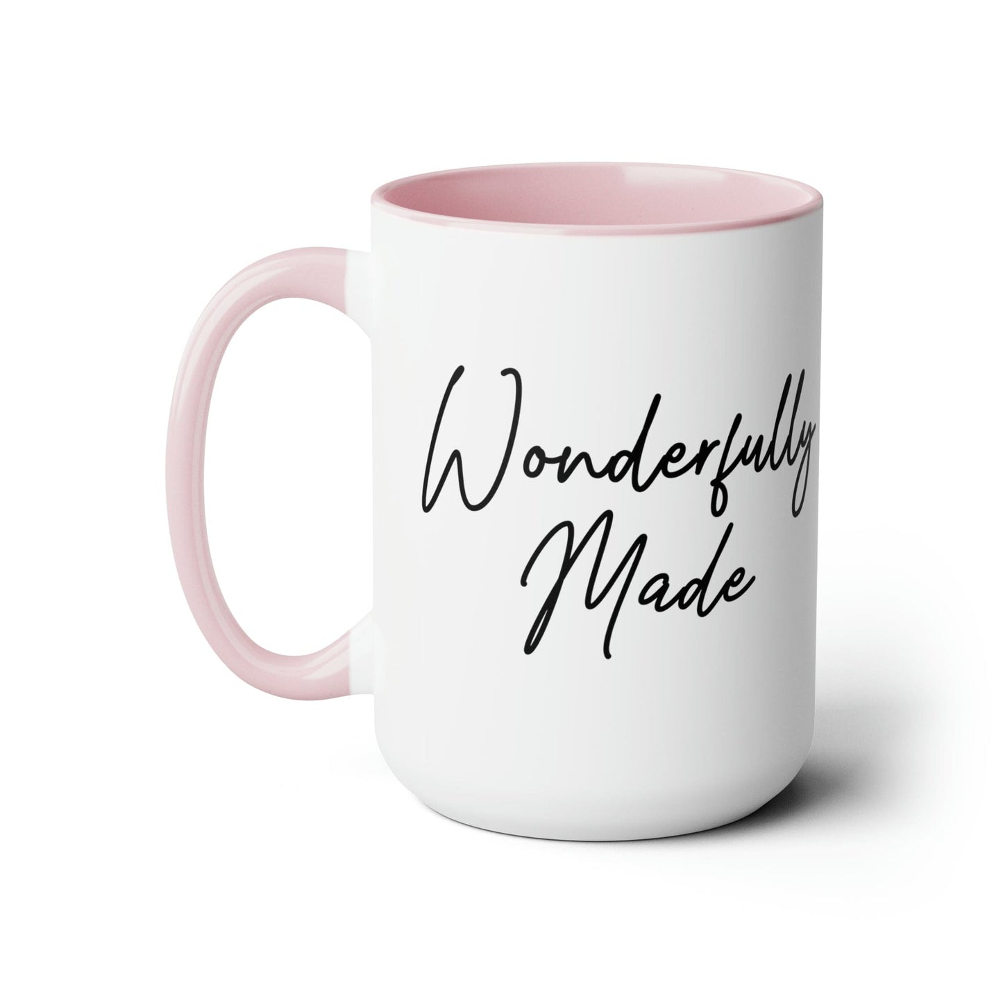 Ceramic Coffee Mug 15oz - Wonderfully Made Black Illustration-3