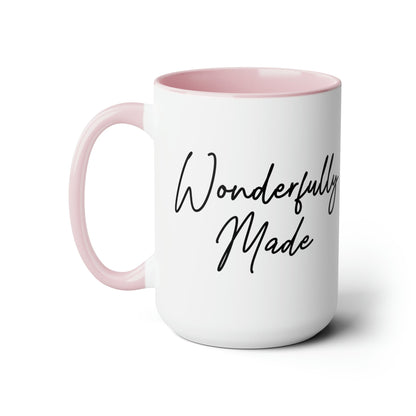 Ceramic Coffee Mug 15oz - Wonderfully Made Black Illustration-3