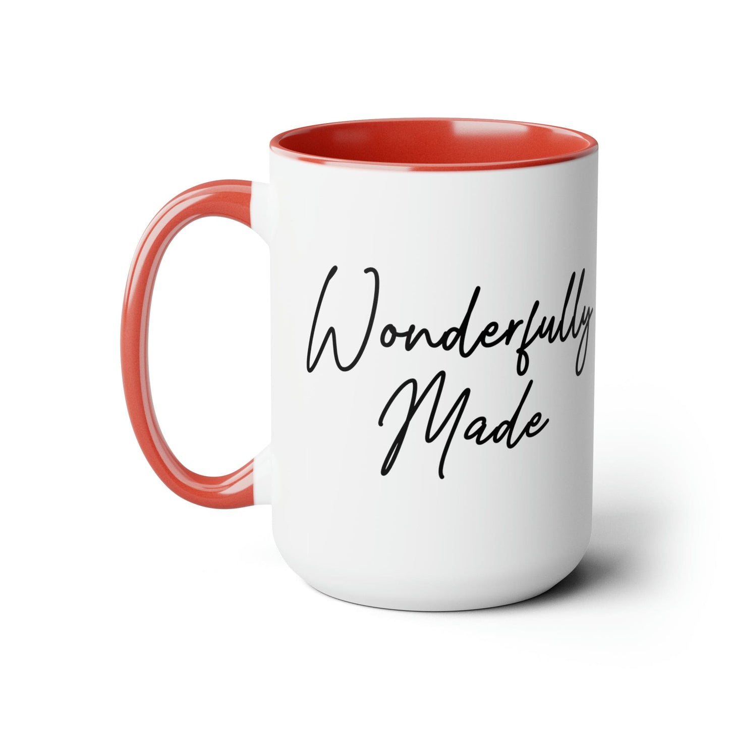 Ceramic Coffee Mug 15oz - Wonderfully Made Black Illustration-4